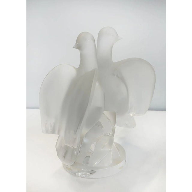 1980s Art Nouveau Lalique Crystal "Ariane" Doves Figurine For Sale - Image 4 of 6