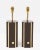 Pair of 1970s French dark chocolate brown laminate table lamps with brass accents, in the style of Willy Rizzo. Wired for...