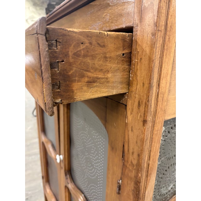 Antique Rustic French Provincial Punched Tin Pie Safe Jelly Cupboard Cabinet For Sale - Image 9 of 13