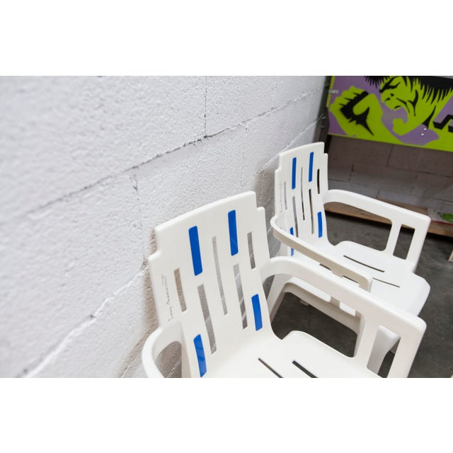 Set of 6 Mambo armchairs from the Henry Massonet line, manufactured by Stamp in 1990 These armchairs are white and have...