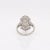 Metal Antique Art Deco 14k White Gold & Three-Stone Diamond Filigree Ring For Sale - Image 7 of 10
