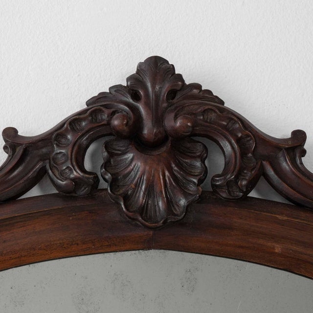 French 19th Century France Brown Wood Mirror For Sale - Image 3 of 10