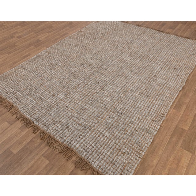 Beige Jute Hand Woven Rug - 8x10Ft. For Sale - Image 9 of 10