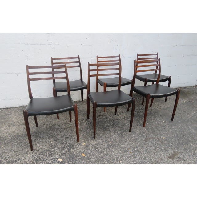 J L Moller Denmark Danish Modern Dining Chairs Set of Six 5909 For Sale - Image 12 of 12