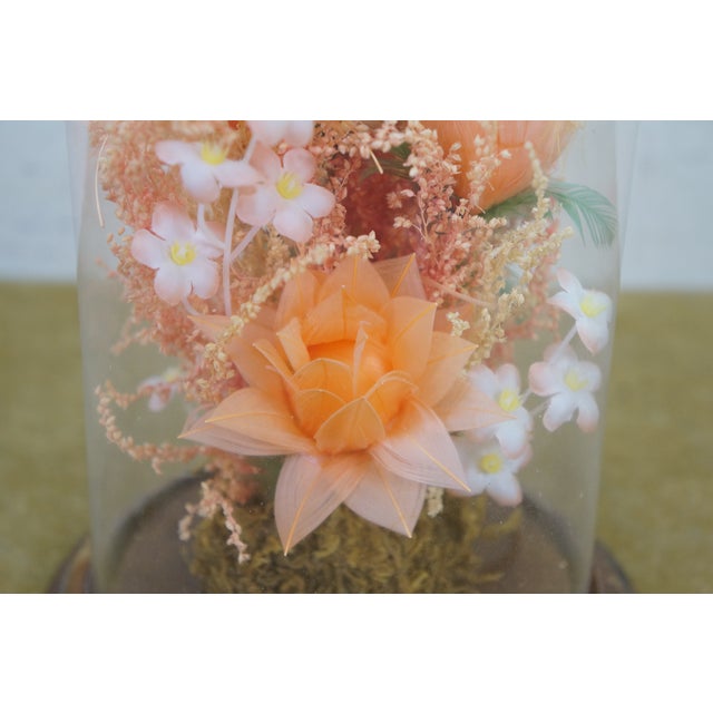 Late 20th Century Floral Butterfly Diorama Taxidermy Display Apothecary Cloche Dome 12" For Sale - Image 10 of 14