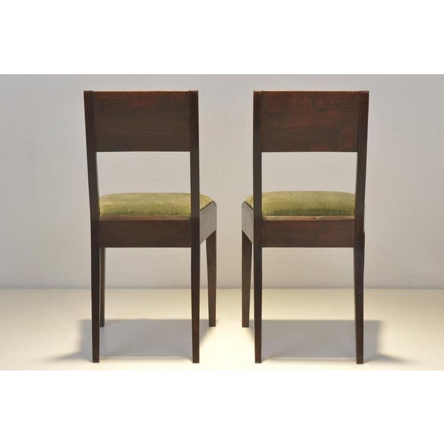 Cubist Dining Chairs in Stained Alder Wood, 1925, Set of 2 For Sale - Image 4 of 16