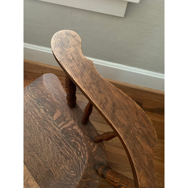 Early 1900s Antique Arts and Crafts Movement Tiger Oak Rocking Chair For Sale - Image 11 of 12