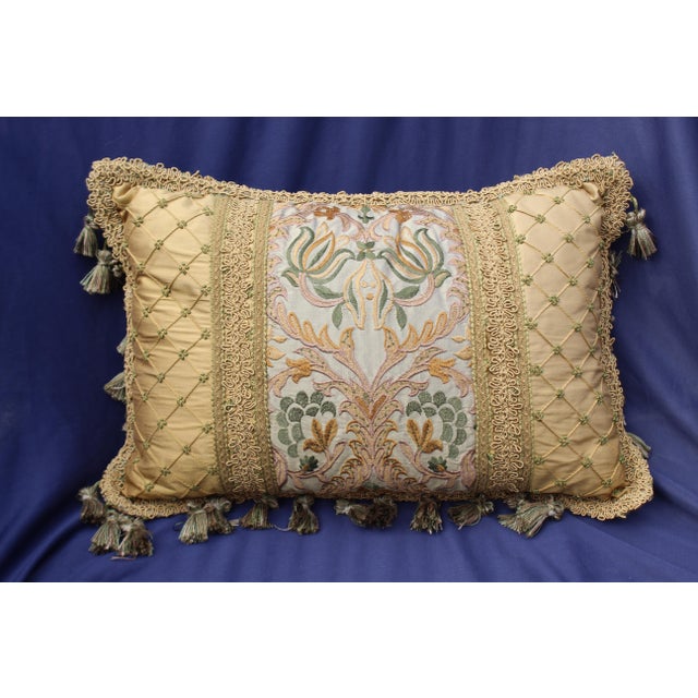 19th Century Italian Chair Cushion With Antique Fabric For Sale - Image 4 of 6
