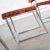 Mid-Century Modern Art Deco to Streamline Modern Railroad Dining Car Chairs in Stainless Steel & Orange Abstract Upholstery For Sale - Image 3 of 12