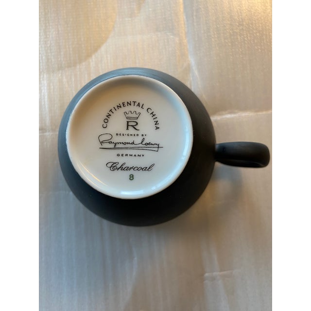 1950s 1950s Rosenthal Raymond Loewy Continental China Charcoal Cup and Saucer Set- 16 Pieces For Sale - Image 5 of 5