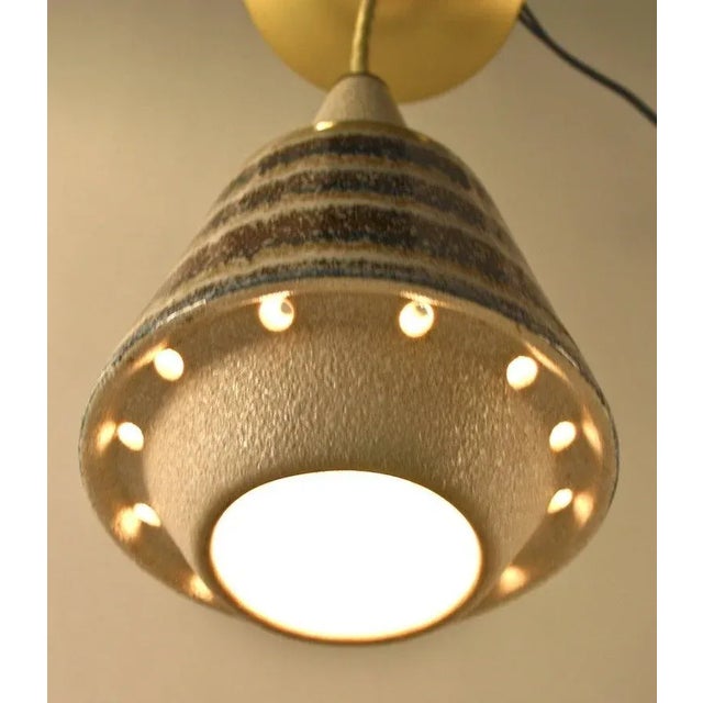 1960s Ceramic Pendant American in the Danish Style For Sale - Image 5 of 8