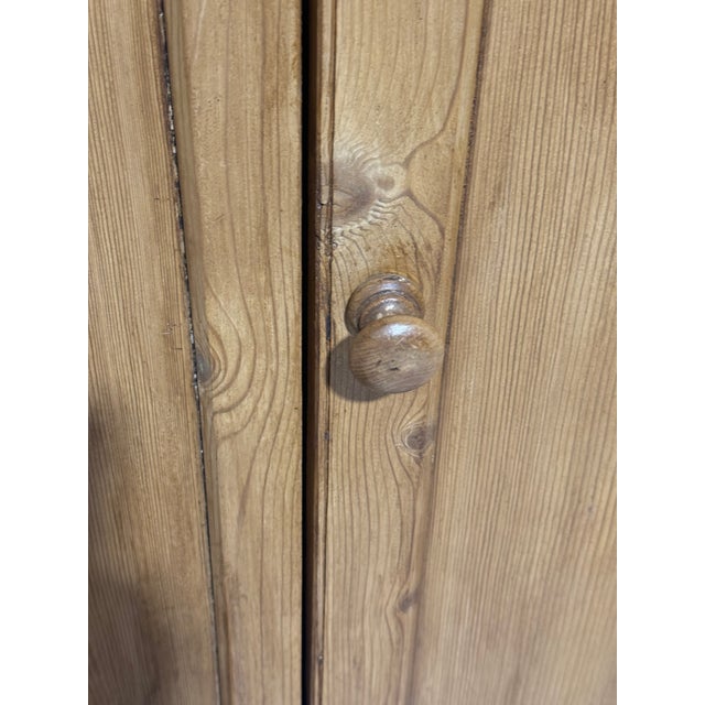 Antique Pine Two Door Cupboard With Two Shelves From England For Sale - Image 11 of 18