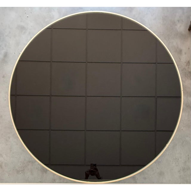 Mid Century Modern Gilded Allure Style Round Dining Table with Black Glass For Sale - Image 4 of 18