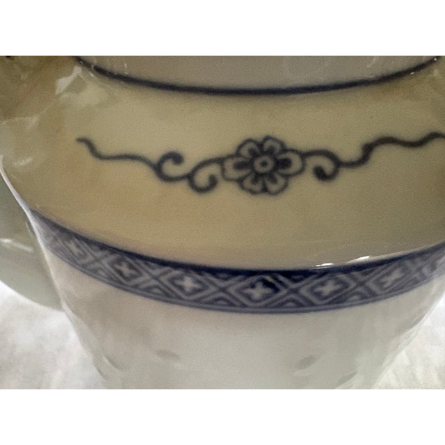 1970s 1970s Chinese Rice Grain Porcelain Tea Pot For Sale - Image 5 of 15