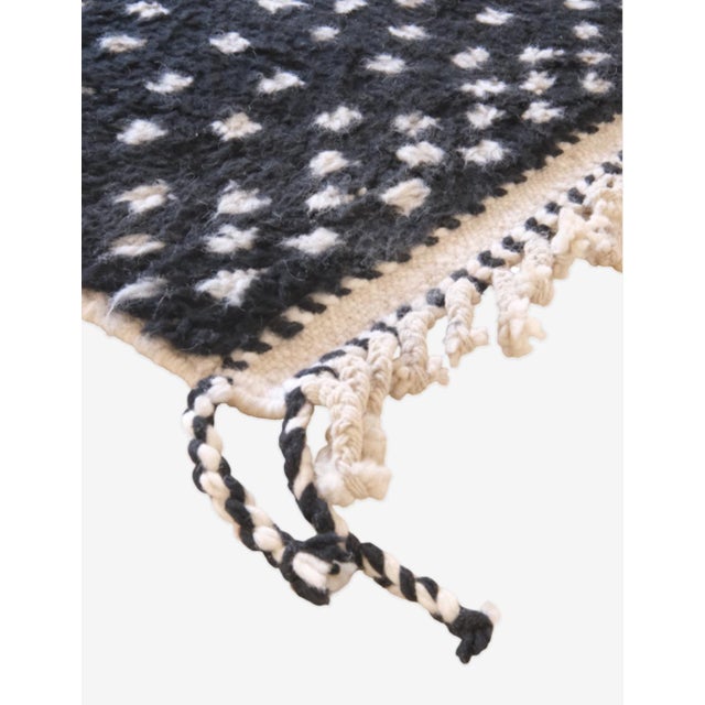Textile Black Moroccan Rug - 6.9 X 6.2 Ft For Sale - Image 7 of 8