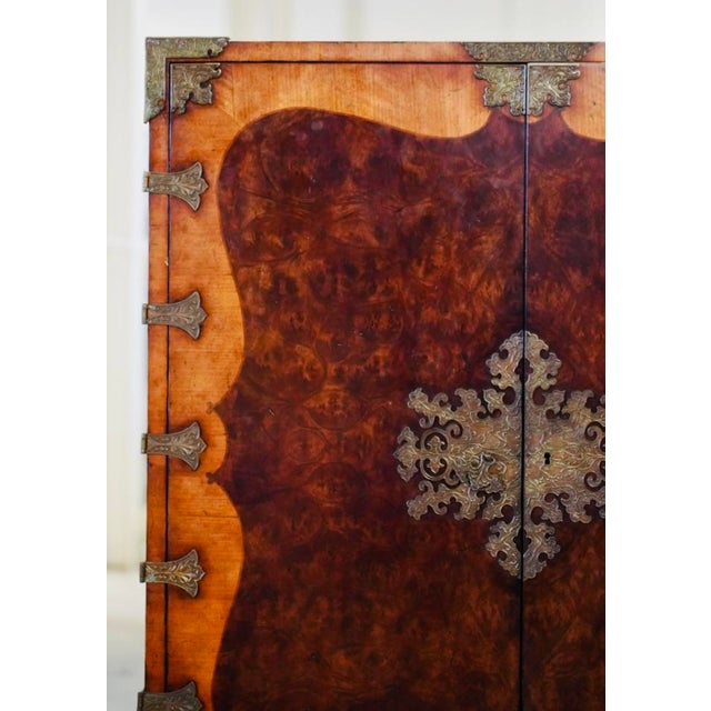 A Queen Anne-Style Cabinet on Stand in two parts JONATHAN CHARLES WRITING CABINET QUEEN ANNE Queen Anne style walnut and...