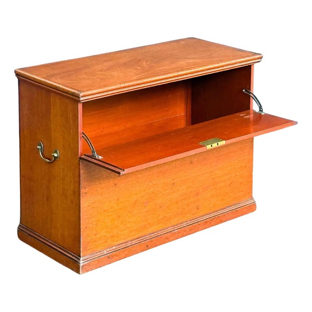 English Lift-Top Folding Front Chest of Mahogany From the Edwardian Era For Sale