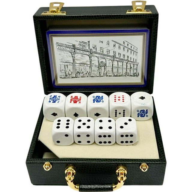 Asprey London Playing Cards and Dice With Green Leather Case For Sale - Image 10 of 10