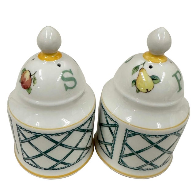 Vintage Villeroy & Boch "Basket" Pattern Salt and Pepper Shaker Set For Sale In Los Angeles - Image 6 of 8