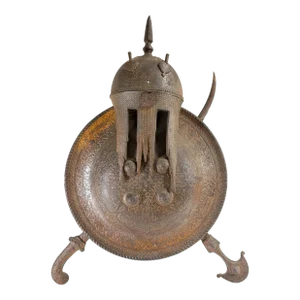 Early 20th Century Decorative Cast Iron Middle Eastern Themed Armor Decor