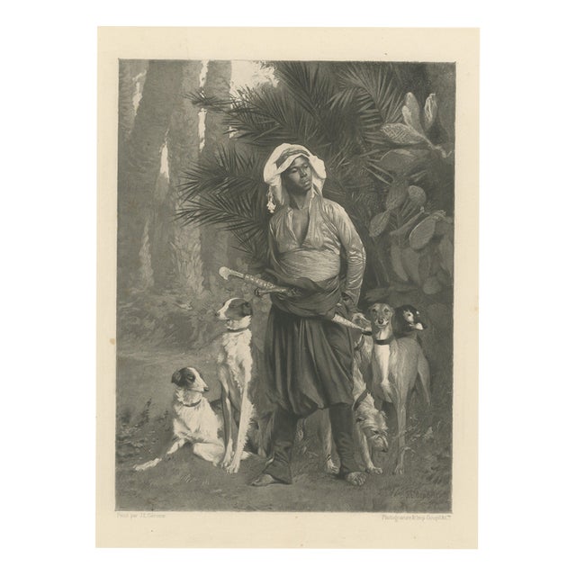 Antique Master of the Hounds Photogravure after Jean-Léon Gérôme, 1880 For Sale