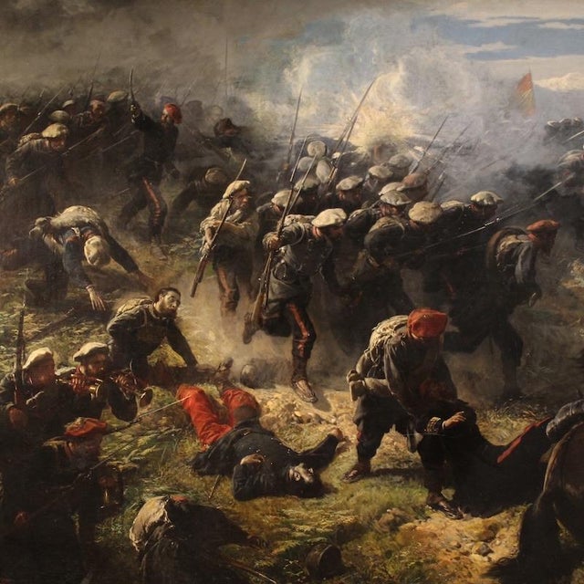 H.P., Great Battle of the 19th Century, 1880, Oil on Canvas For Sale - Image 3 of 16