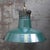French factory pendant by sammode dark petrol green enamel white interior green cast iron top e27 / e26 this piece has an...
