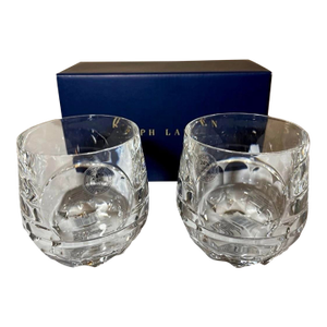 Ralph Lauren Monroe Double Old Fashioned Glasses Czech Cut Crystal - Set of 2