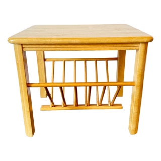 Vintage Wooden Side Table with Magazine Rack, 1970s For Sale