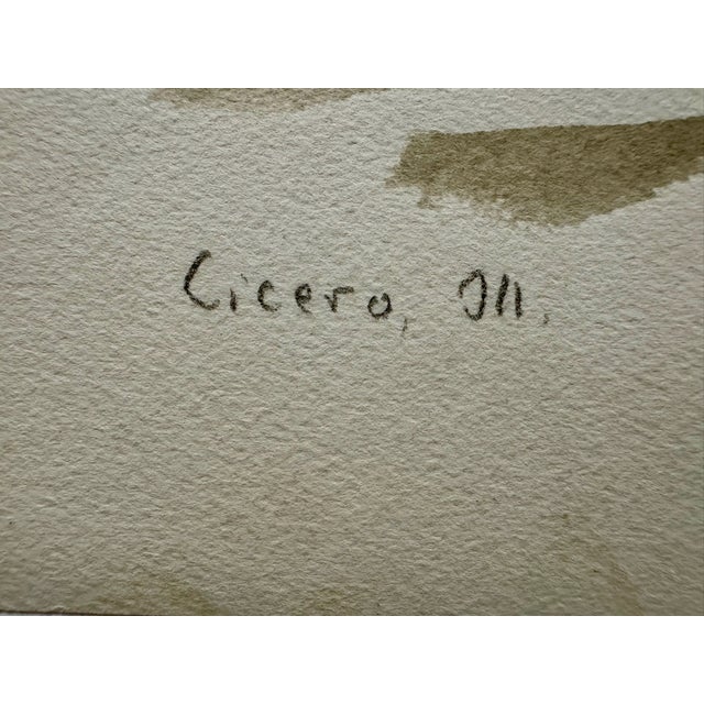 Henry Emil Salloch Original Watercolor on Paper Cicero, Il. 1971. For Sale - Image 4 of 7
