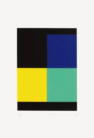 1991 Aurélie Nemours Angle Noir Screen Print