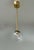 Italian pendant with clear transparent Murano glass globe mounted on solid brass frame in lacquered satin brass finish /...