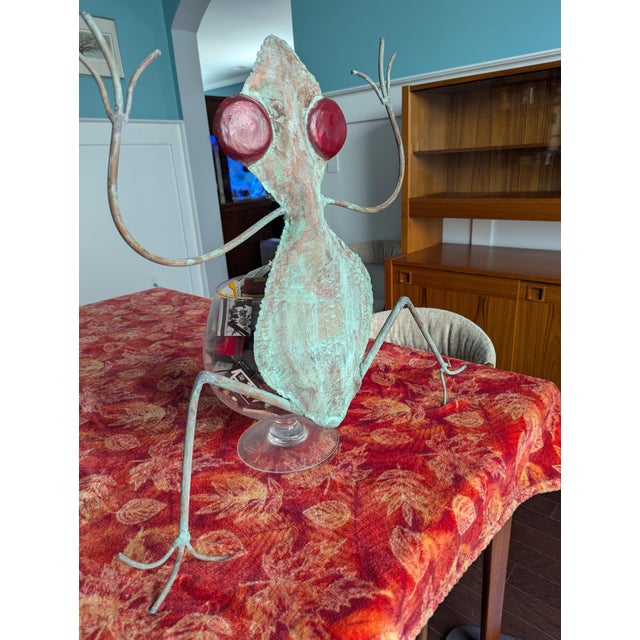 1980s Vintage Brutalist Torch-Cut Patinated Copper Frog Wall Sculpture For Sale - Image 9 of 12