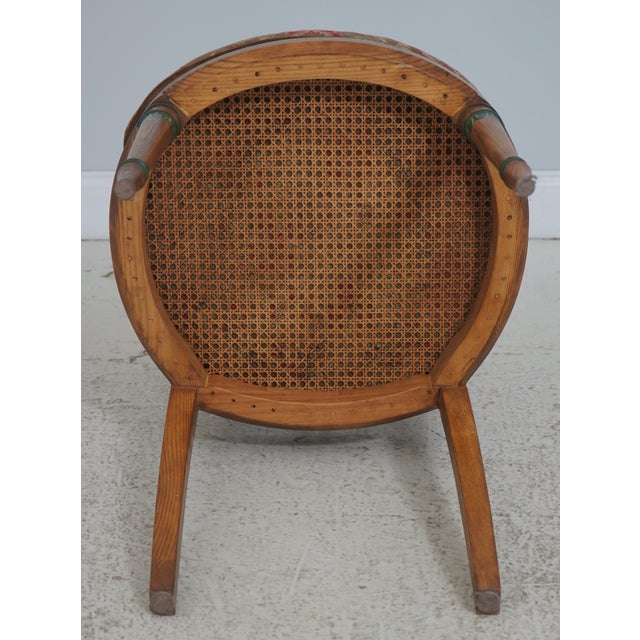 Adams Paint Decorated Cane Seat W. Cushion Armchair For Sale - Image 18 of 18