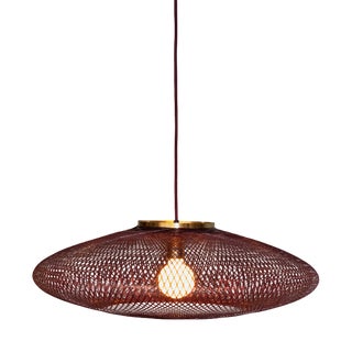 Medium Ufo Wine Red Flat Fiber Pattern Lamp by Atelier Robotiq For Sale