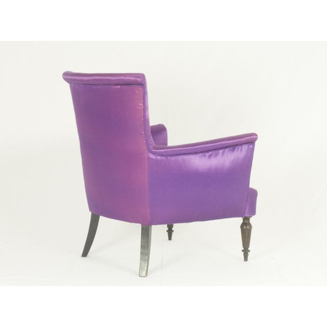 Brown Mid-Century Italian Modern Wood & Purple Fabric Armchairs in the style of Cesare Lacca, 1950s, Set of 2 For Sale - Image 8 of 10