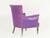 Brown Mid-Century Italian Modern Wood & Purple Fabric Armchairs in the style of Cesare Lacca, 1950s, Set of 2 For Sale - Image 8 of 10