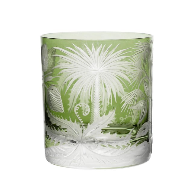 Not Yet Made - Made To Order ARTEL Primeval Palms Double Old Fashioned Glass in Khaki Green - Set of 6 For Sale - Image 5 of 7