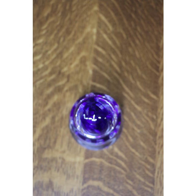 Traditional Cobalt Blue Controlled Bubble Art Glass Paperweight For Sale - Image 3 of 4