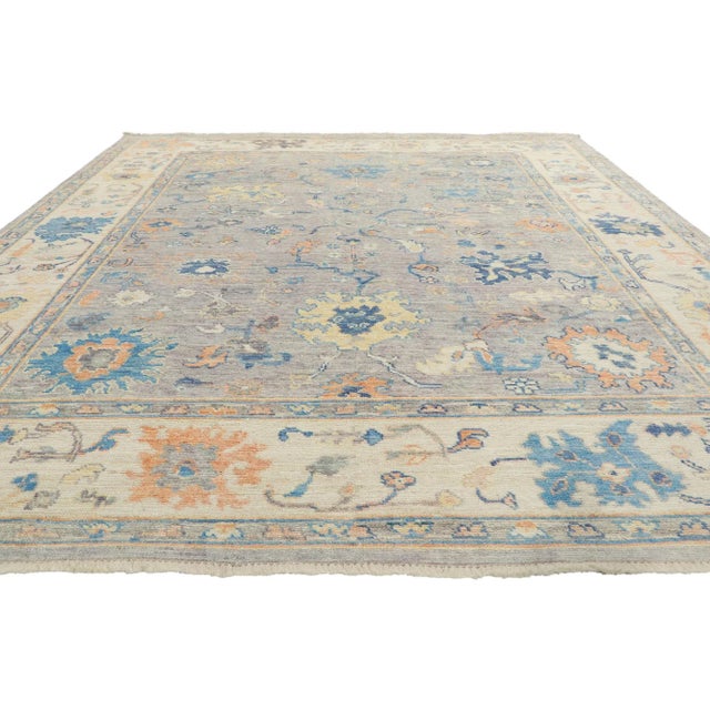 Contemporary Oushak Area Rug, 08'00 X 09'08 For Sale - Image 3 of 9