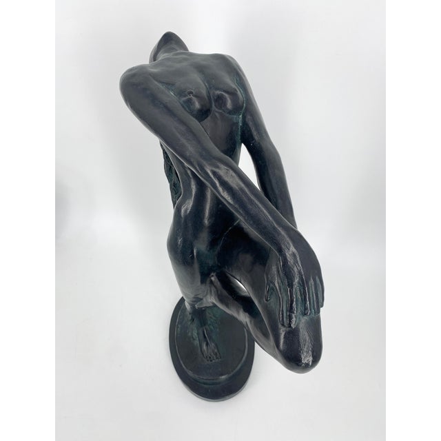 Black Art Deco Style Sultry Awakening Sculpture by Klara Sever for Austin Productions USA, 1979 For Sale - Image 8 of 18