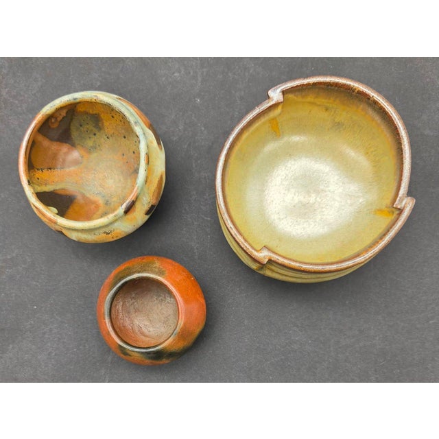 Taupe Vintage Studio Pottery Bowls, Lot of 3 For Sale - Image 8 of 12