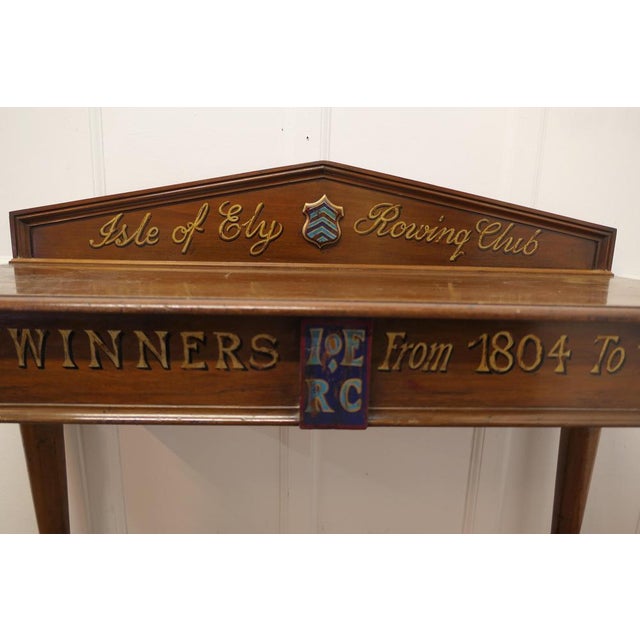 Rowing Club Trophy Table A Victorian Side Table painted in the 20th Century for “The Isle of Ely” Rowing Club,...