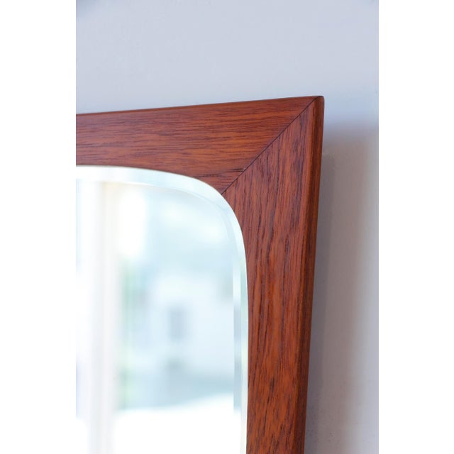Brown Vintage Danish Teak Trapezoidal Mirror, 1960s For Sale - Image 8 of 11