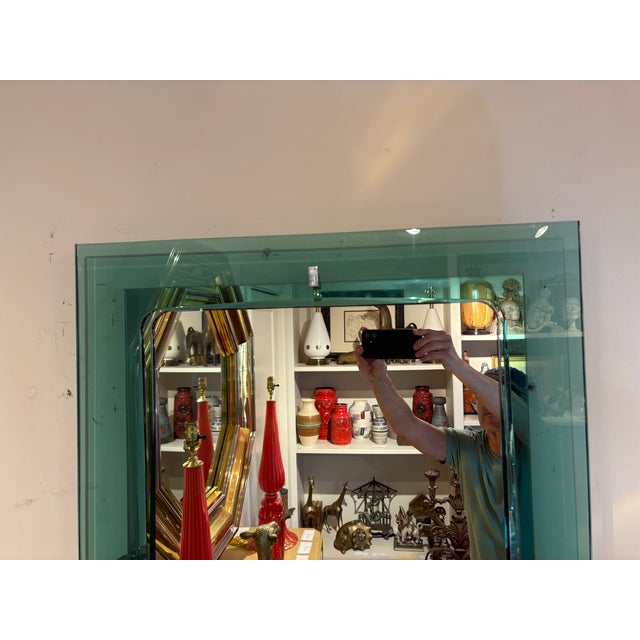 Glass Italian Modern Fontana Arte Inspired Mirror For Sale - Image 7 of 9