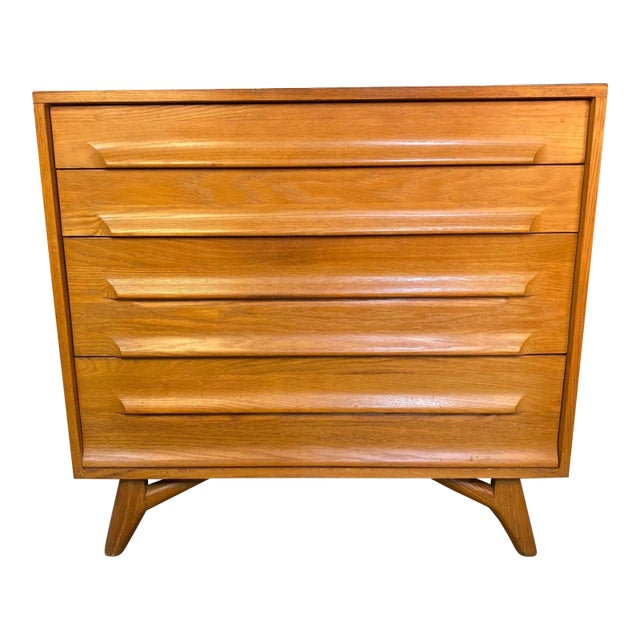 1950s 4 Drawer Chest in Limed Oak Attributed to Jack Van Der Molin For Sale