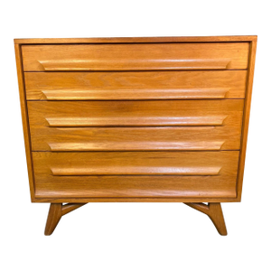 1950s 4 Drawer Chest in Limed Oak Attributed to Jack Van Der Molin