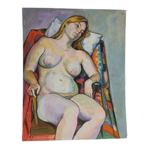 Robert Finch 20th C. American Mixed Media Double Sided Nude Study & Woman