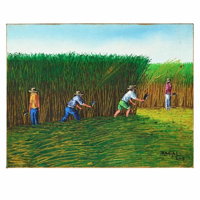 Zagal - Sugarcane Cutters - Oil on canvas - 2005. Original oil painting on canvas, signed “ZAGAL” and dated 2005 in the...
