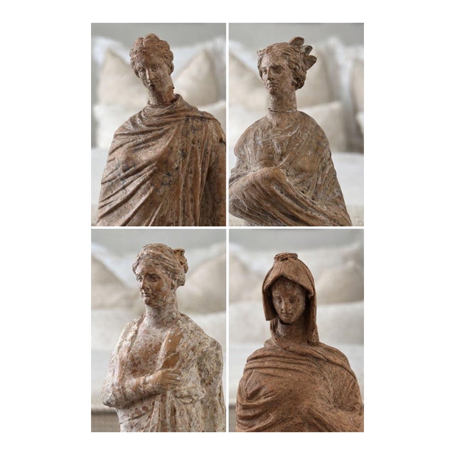 Set of Four Italian Grand Tour Terracotta Classical Female Figures, Late 19th Century For Sale